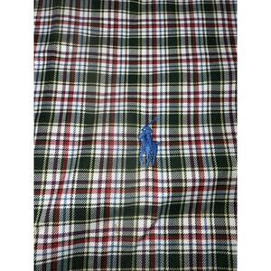 RALPH LAUREN Blake Oxford Green‎ Shirt Mens L Plaid Long Sleeve Cotton Pony Logo